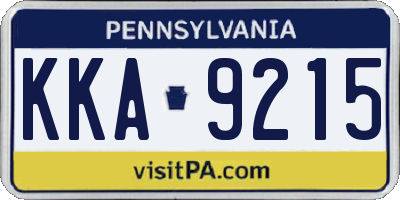 PA license plate KKA9215