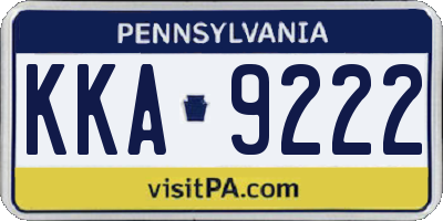 PA license plate KKA9222