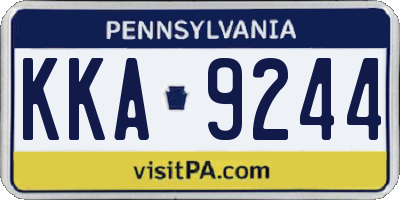 PA license plate KKA9244