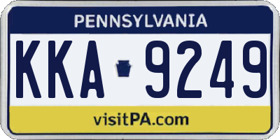 PA license plate KKA9249