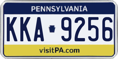 PA license plate KKA9256