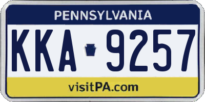 PA license plate KKA9257