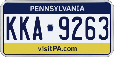 PA license plate KKA9263