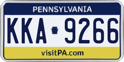 PA license plate KKA9266