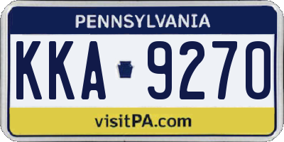 PA license plate KKA9270