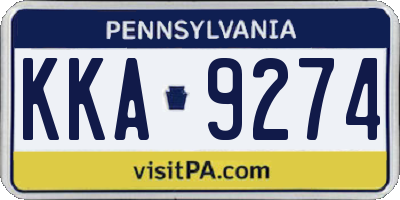 PA license plate KKA9274