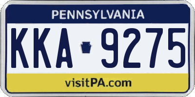 PA license plate KKA9275