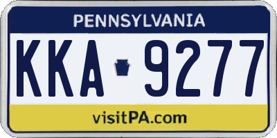 PA license plate KKA9277