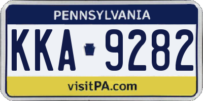PA license plate KKA9282