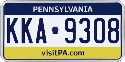 PA license plate KKA9308