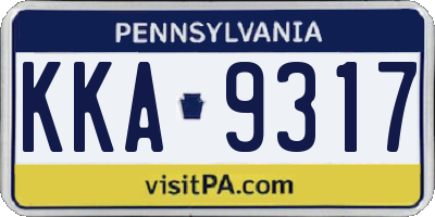PA license plate KKA9317