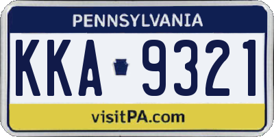 PA license plate KKA9321