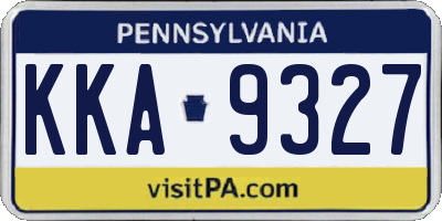 PA license plate KKA9327