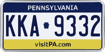 PA license plate KKA9332