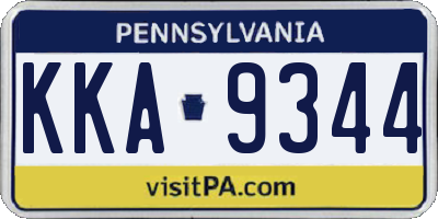 PA license plate KKA9344