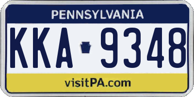 PA license plate KKA9348