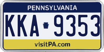 PA license plate KKA9353