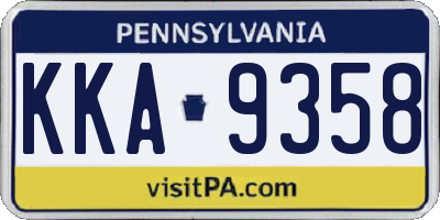 PA license plate KKA9358