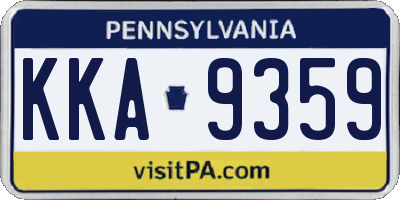 PA license plate KKA9359