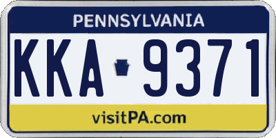 PA license plate KKA9371