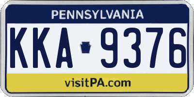PA license plate KKA9376