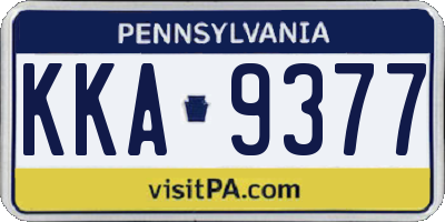 PA license plate KKA9377