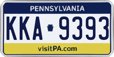 PA license plate KKA9393