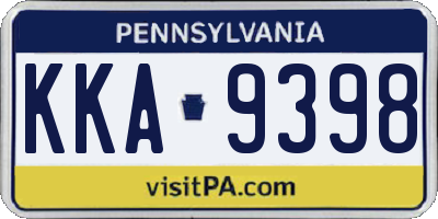 PA license plate KKA9398