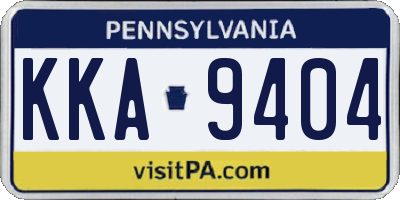 PA license plate KKA9404