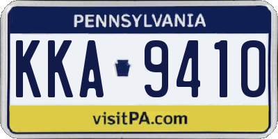 PA license plate KKA9410