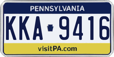 PA license plate KKA9416