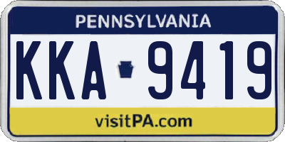 PA license plate KKA9419