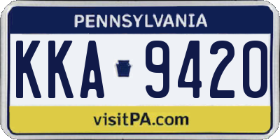 PA license plate KKA9420