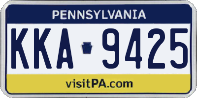 PA license plate KKA9425