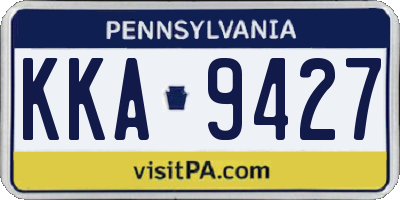 PA license plate KKA9427