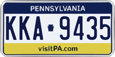 PA license plate KKA9435