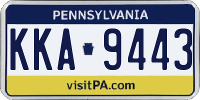 PA license plate KKA9443