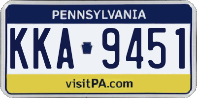 PA license plate KKA9451