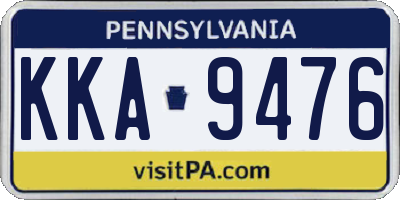 PA license plate KKA9476