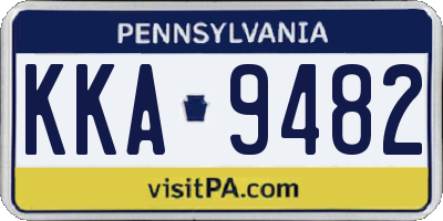 PA license plate KKA9482