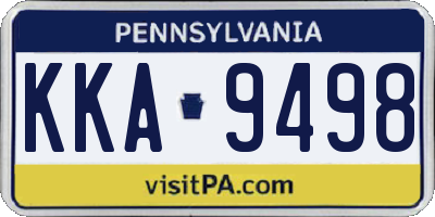 PA license plate KKA9498