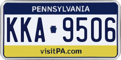 PA license plate KKA9506