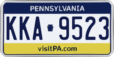 PA license plate KKA9523