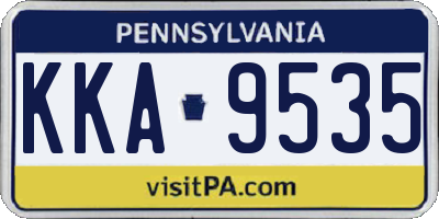 PA license plate KKA9535
