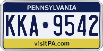 PA license plate KKA9542