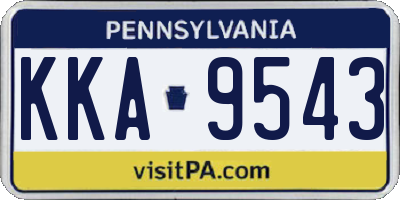PA license plate KKA9543