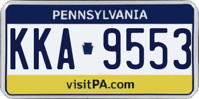 PA license plate KKA9553