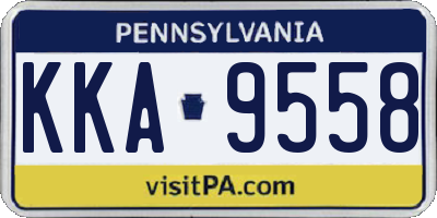 PA license plate KKA9558