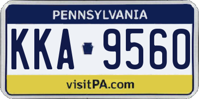 PA license plate KKA9560