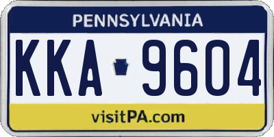PA license plate KKA9604